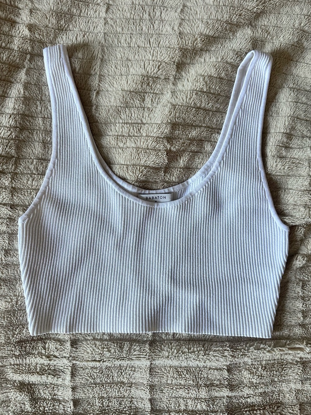 Aritzia Babaton Sculpt Knit Squareneck Cropped Tank
